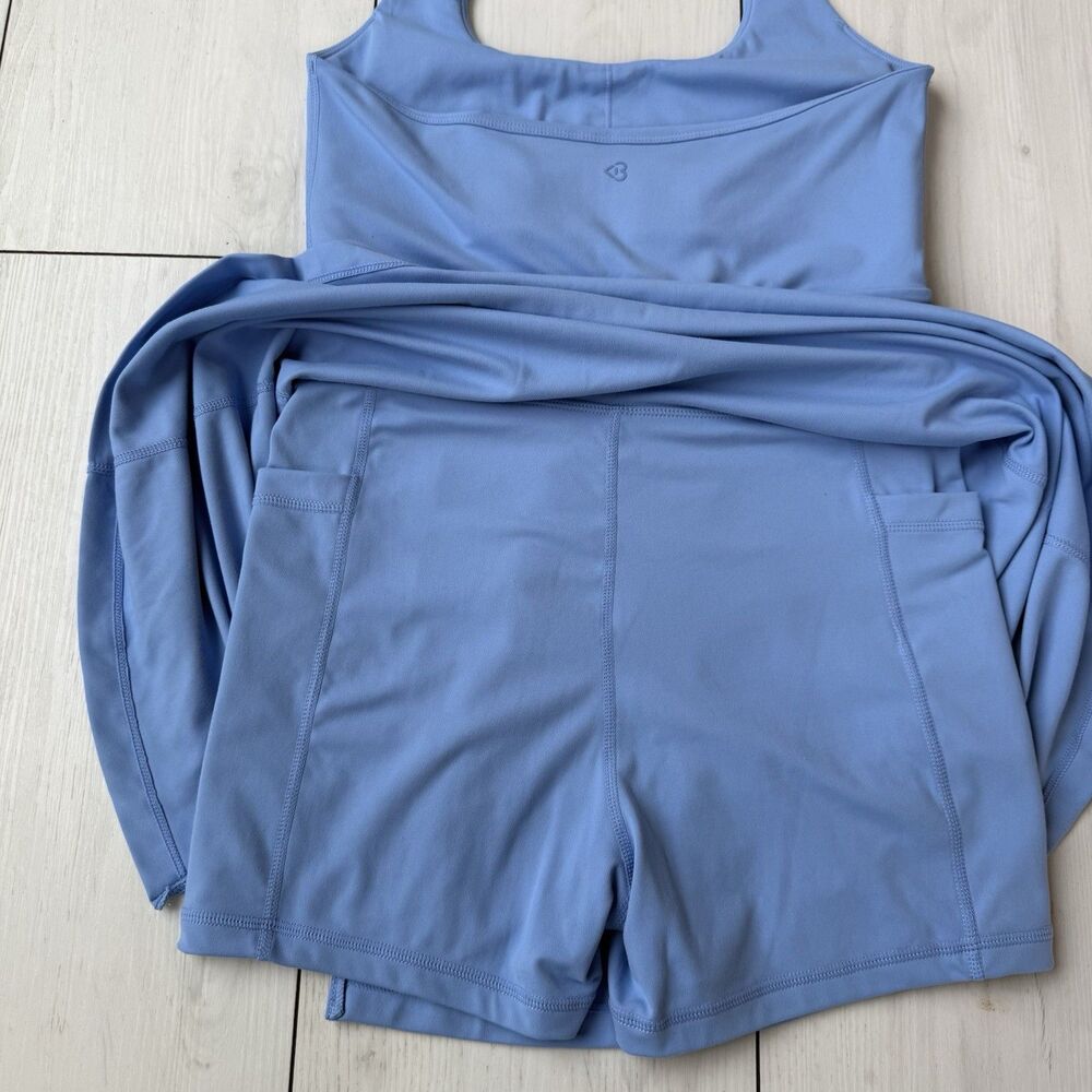 Blogilates Women's Small Game Set Match Halter Active Dress - Steel Blue - Picture 12 of 13